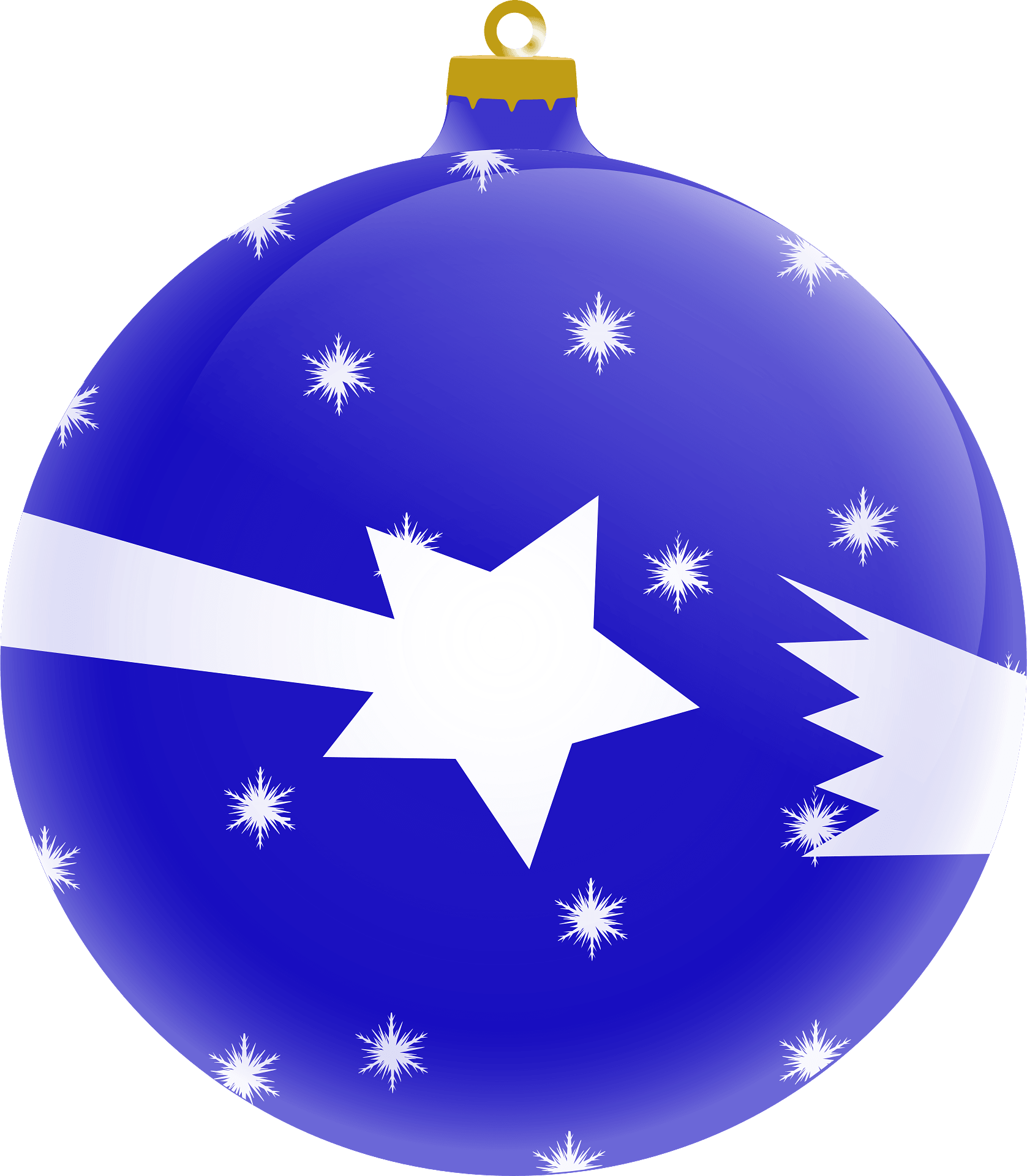 Blue Christmas Bauble Transparent PNG Image