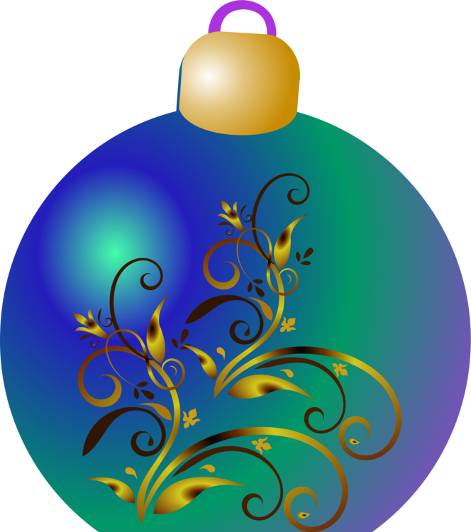 Blue Christmas Bauble Transparent PNG Image