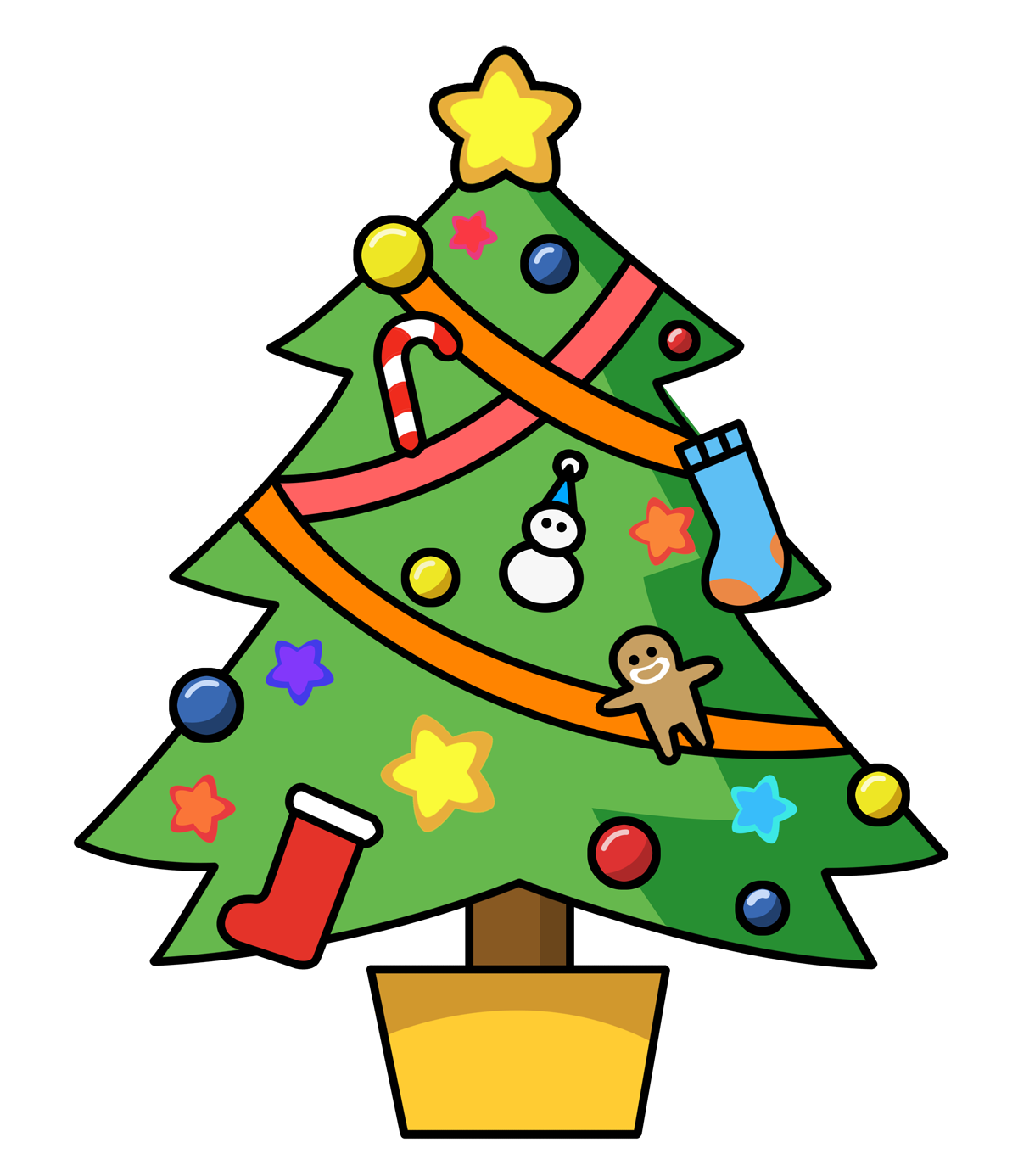 Kawaii Tree Christmas Transparent PNG Image