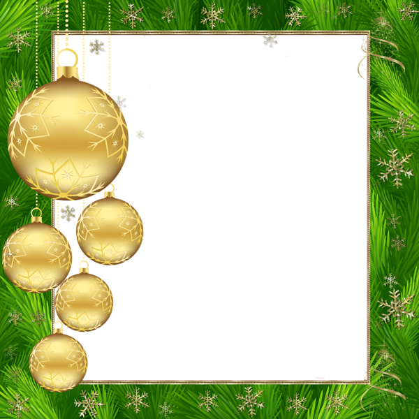 Frame Green Christmas Transparent PNG Image