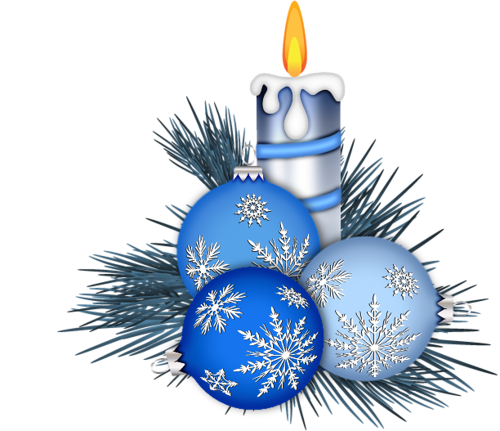 Blue Candle Christmas Transparent PNG Image