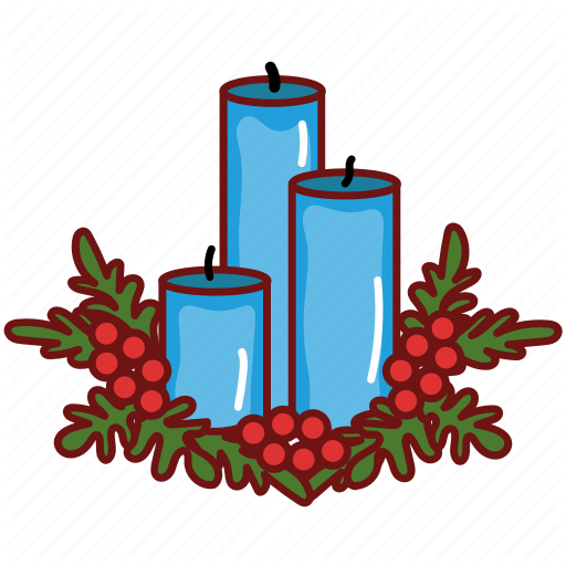 Blue Candle Christmas Transparent PNG Image