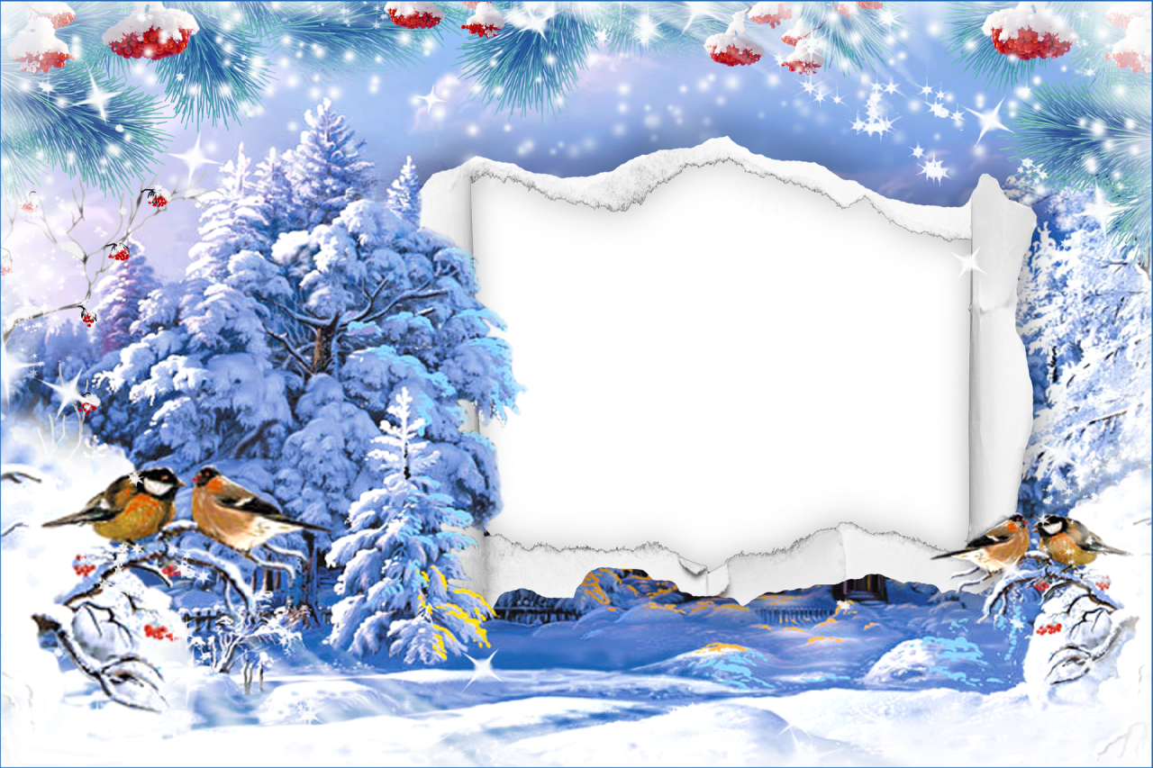 Blue Frame Christmas Transparent PNG Image