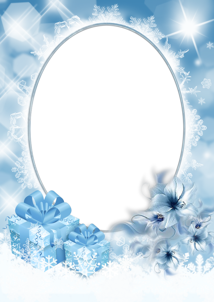 Blue Frame Christmas Transparent PNG Image