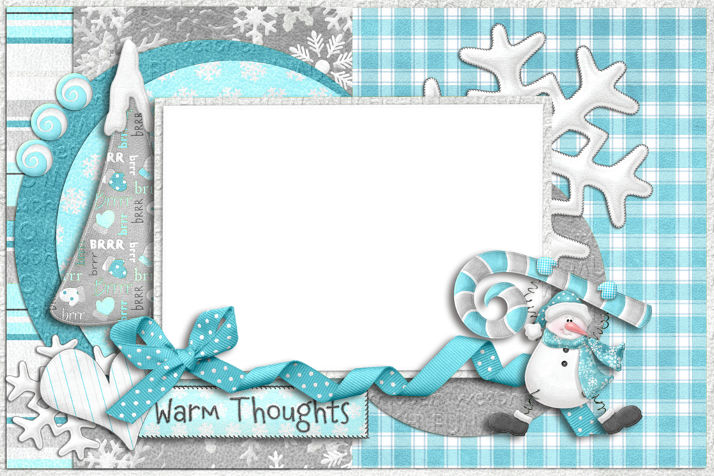 Blue Frame Christmas Transparent PNG Image