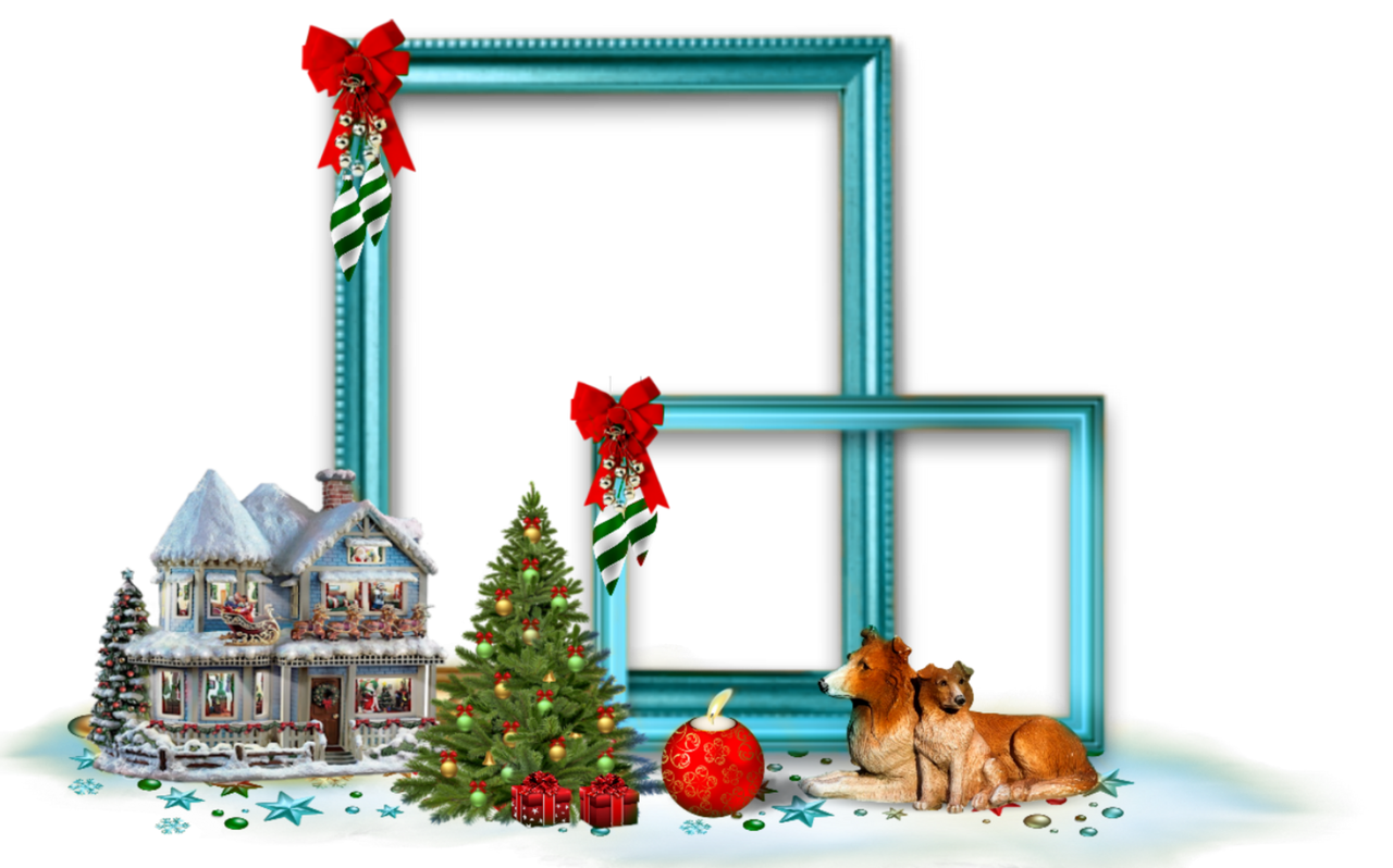 Blue Frame Christmas Transparent PNG Image