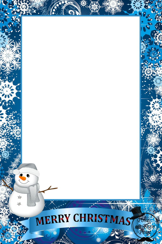 Blue Frame Christmas Transparent PNG Image