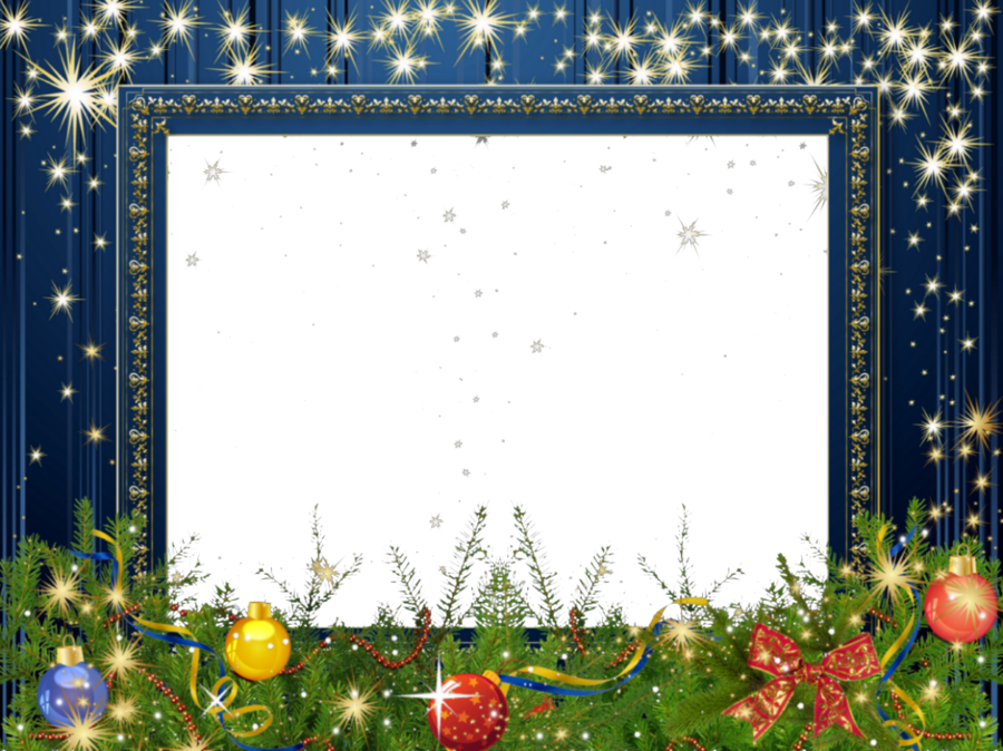 Blue Frame Christmas Transparent PNG Image