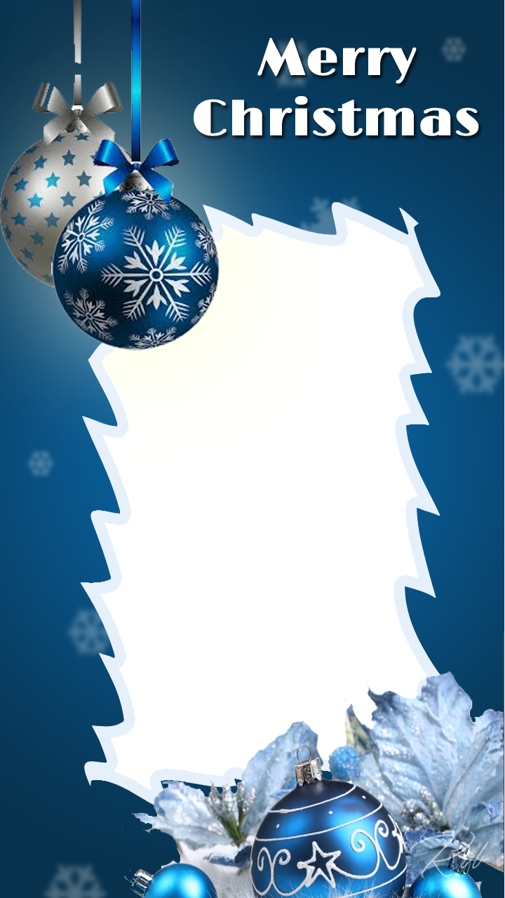 Blue Frame Christmas Transparent PNG Image