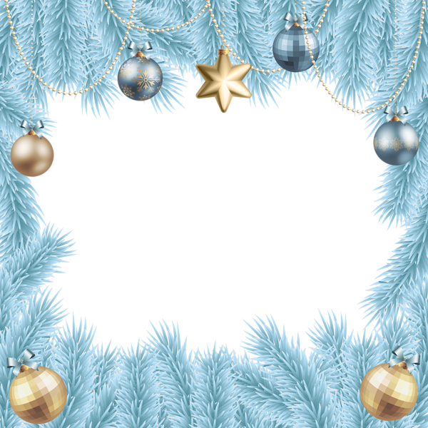 Blue Frame Christmas Transparent PNG Image