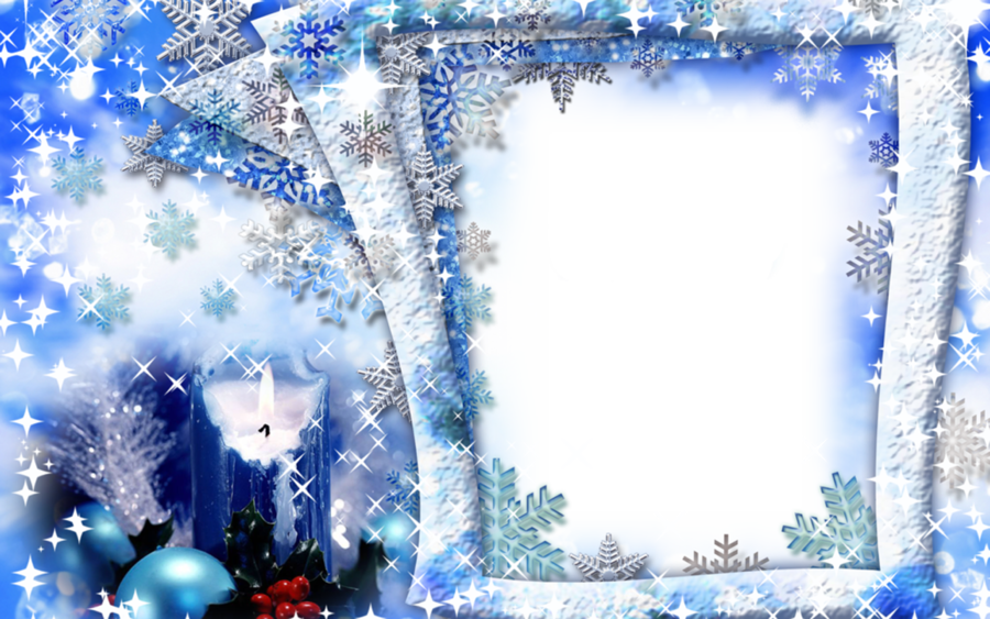 Blue Frame Christmas Transparent PNG Image