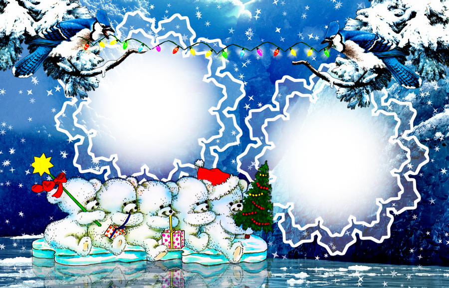Blue Frame Christmas File Transparent PNG Image