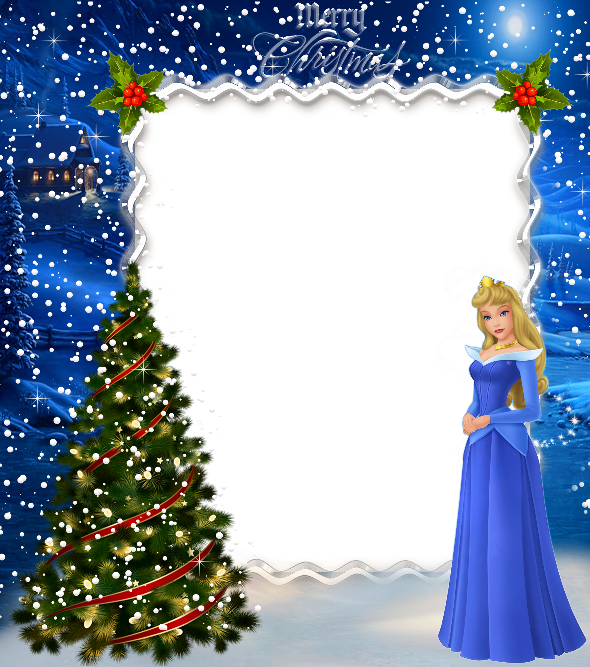 Blue Frame Christmas Transparent PNG Image