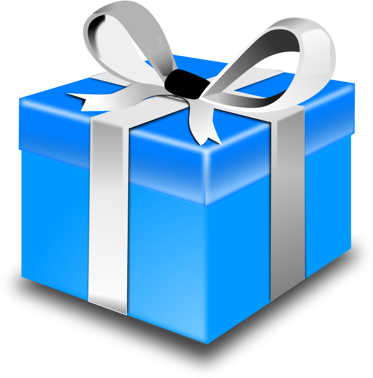 Blue Christmas Gift File Transparent PNG Image