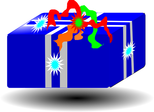 Blue Christmas Gift Transparent PNG Image