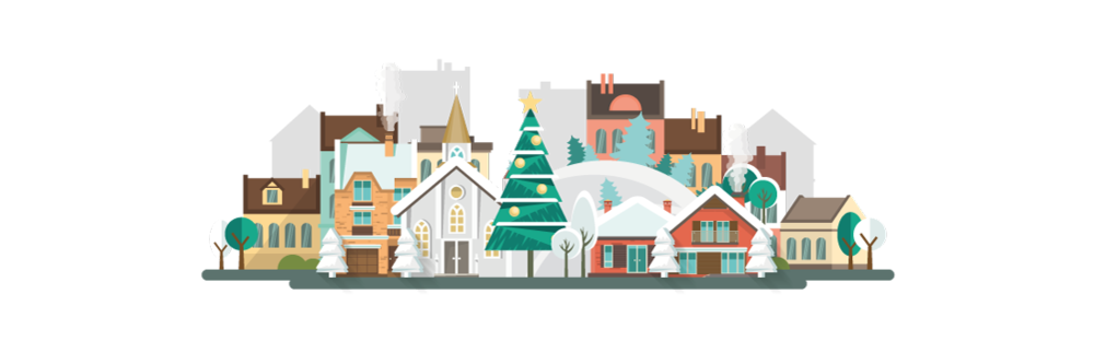 City Christmas Transparent PNG Image