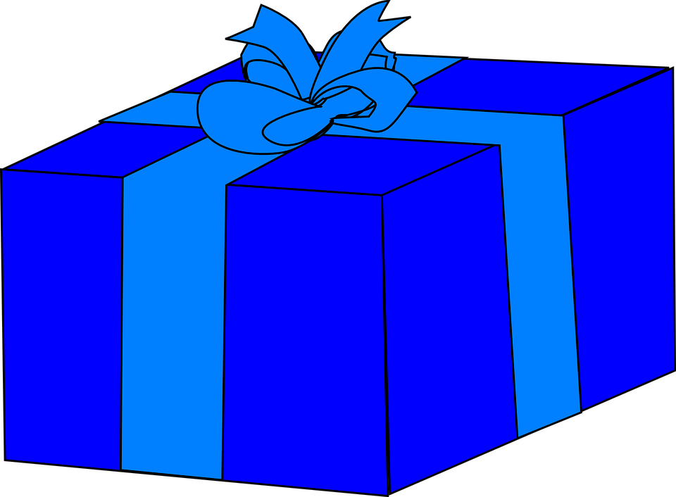 Blue Christmas Gift Transparent PNG Image