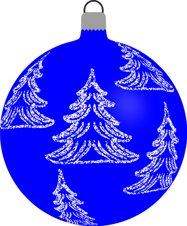 Blue Christmas Ornaments Transparent PNG Image
