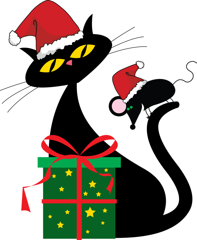 Christmas Cat Transparent PNG Image