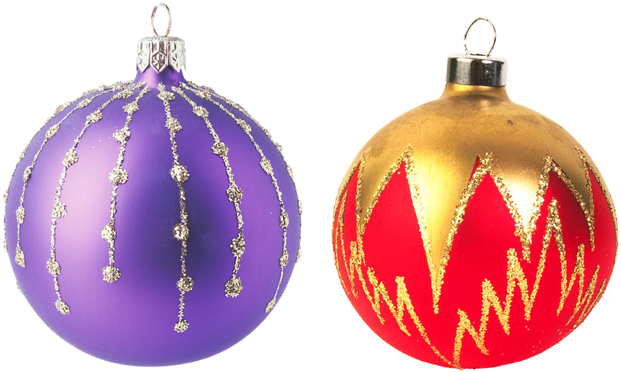 Purple Christmas Ornaments Transparent PNG Image