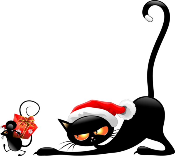 Christmas Cat Transparent PNG Image