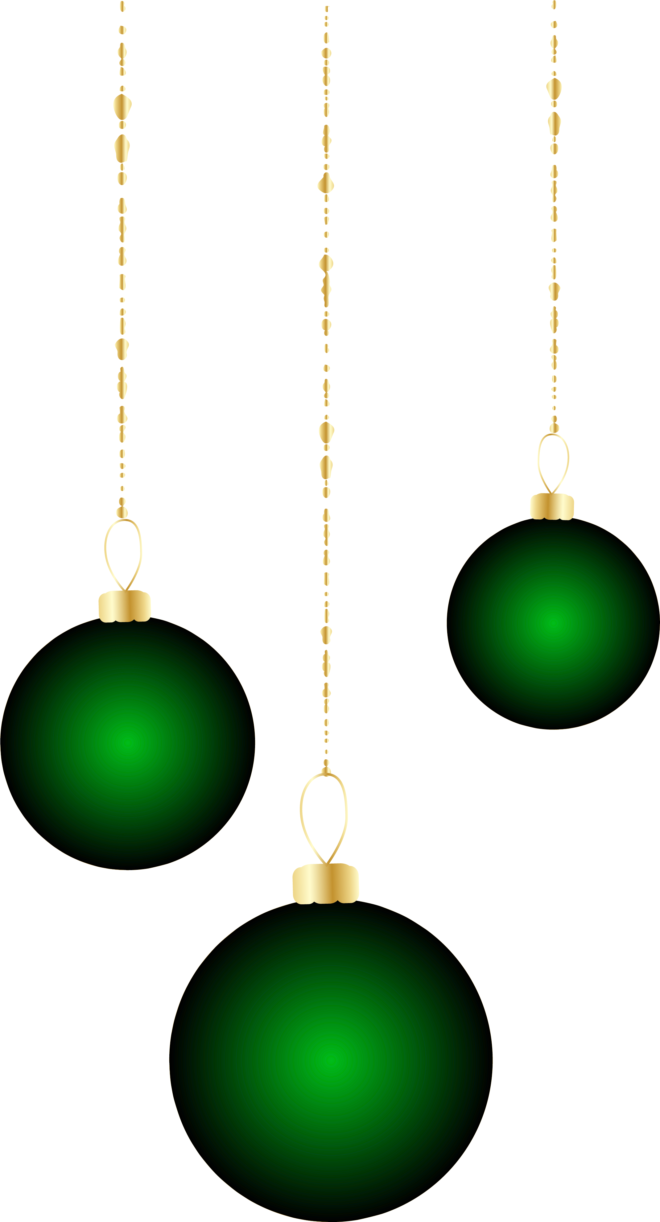 Green Christmas Ornaments Transparent PNG Image
