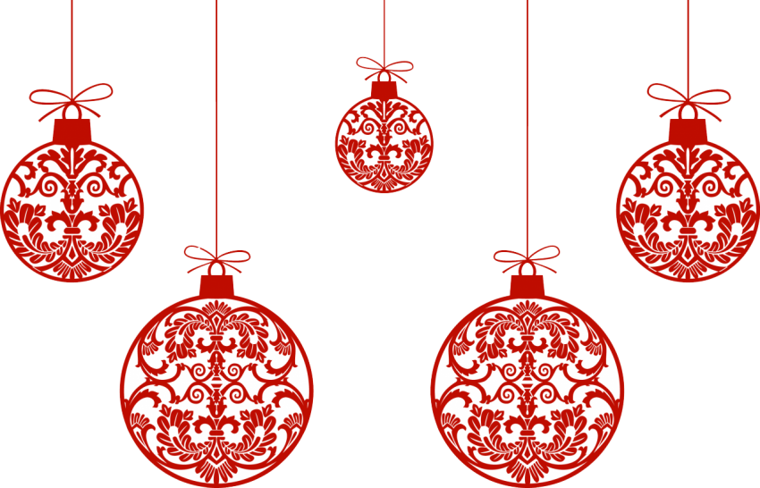 Hanging Christmas Red Bauble Transparent PNG Image