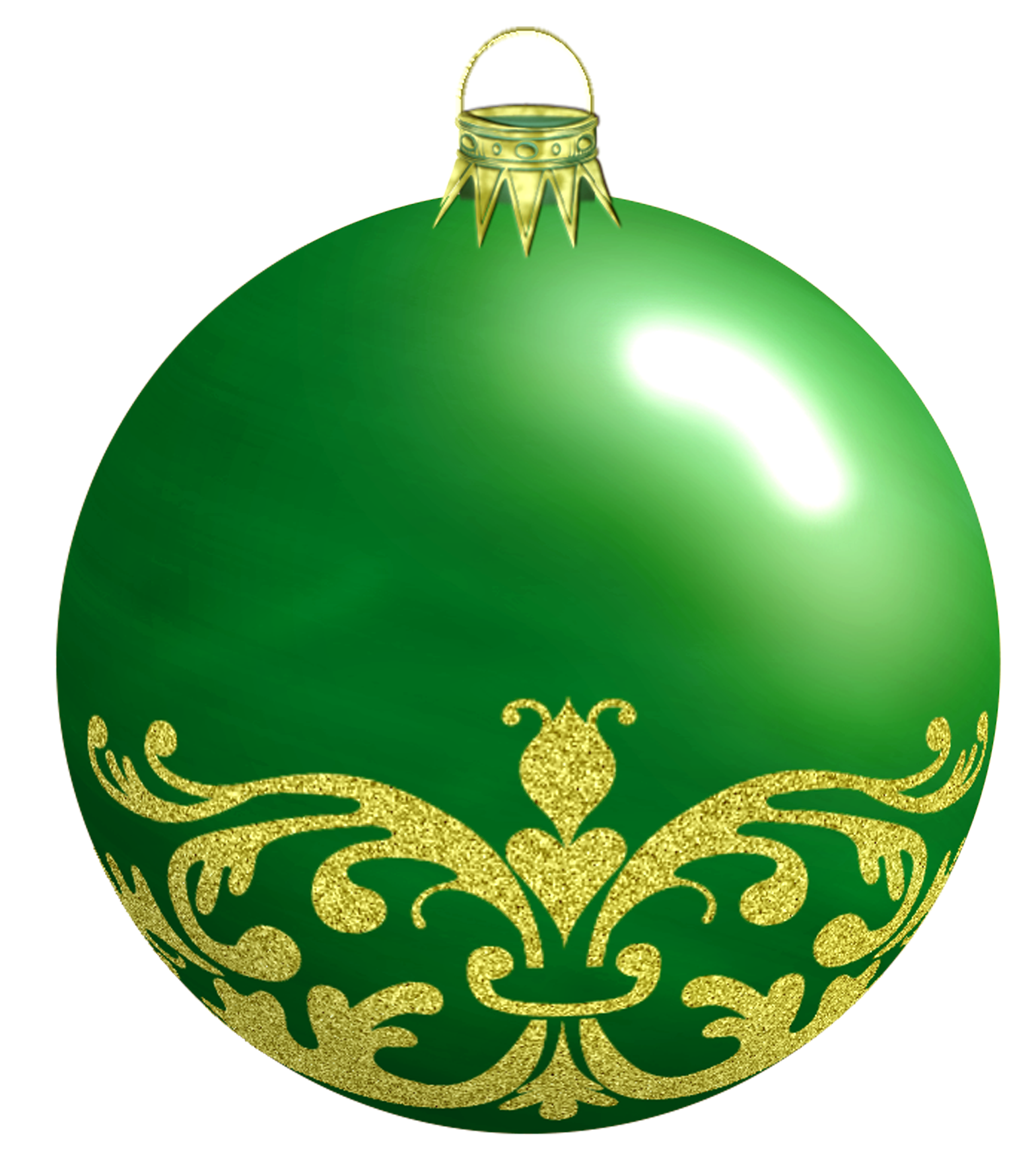 Green Christmas Ornaments Transparent PNG Image