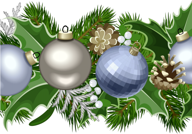 Green Christmas Ornaments Transparent PNG Image