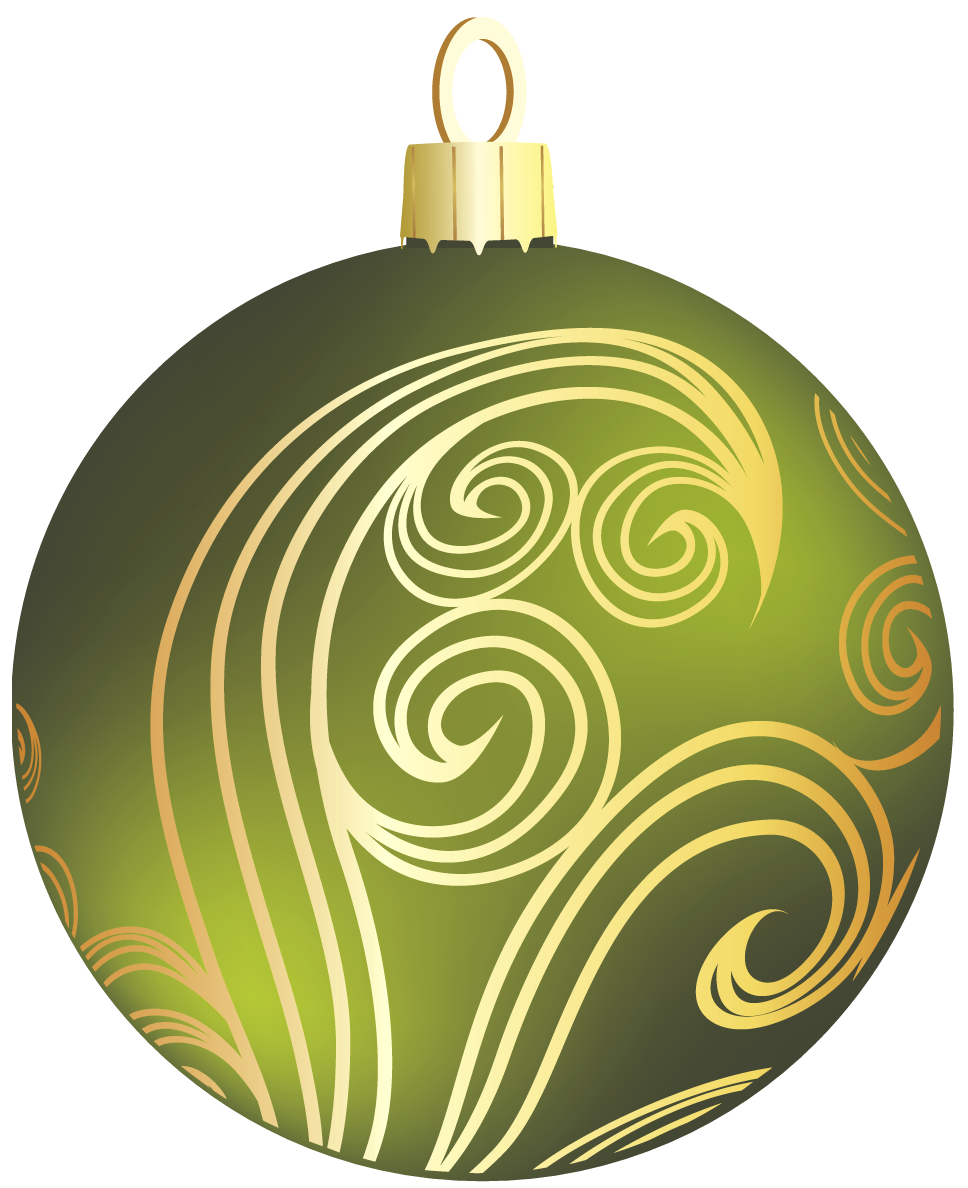 Green Christmas Ornaments Transparent PNG Image