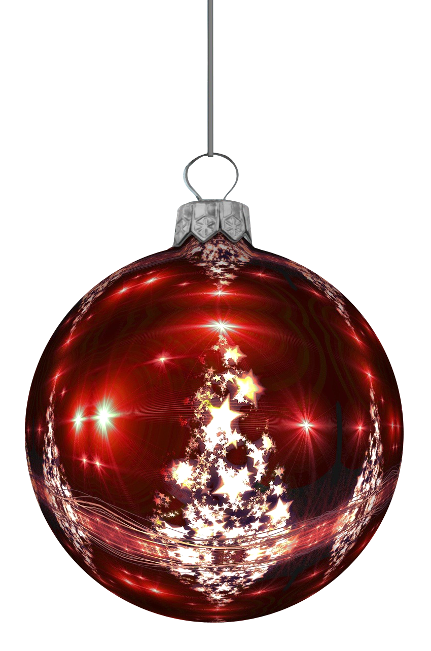 Christmas Red Bauble Transparent PNG Image