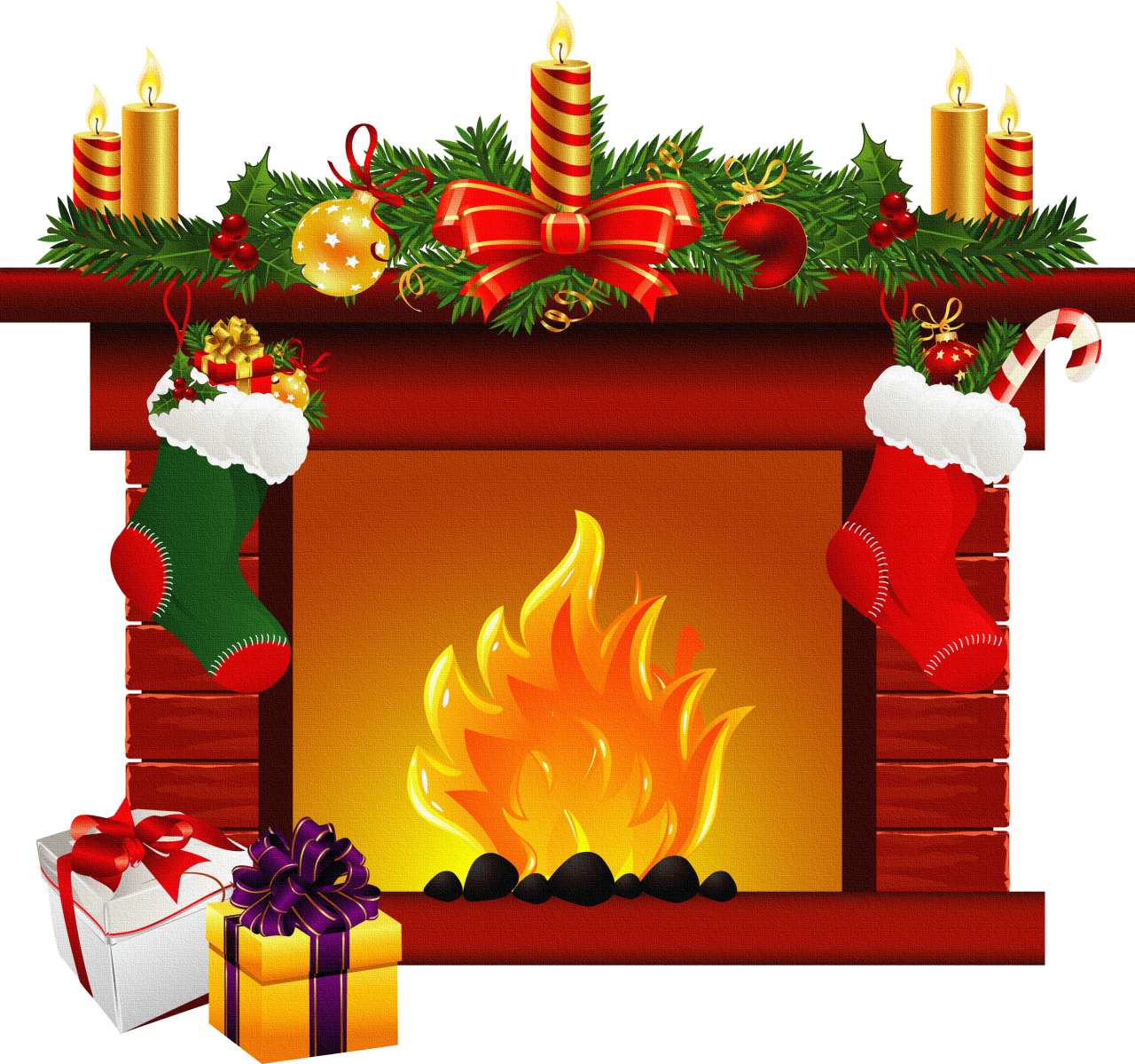Fireplace Christmas Transparent PNG Image