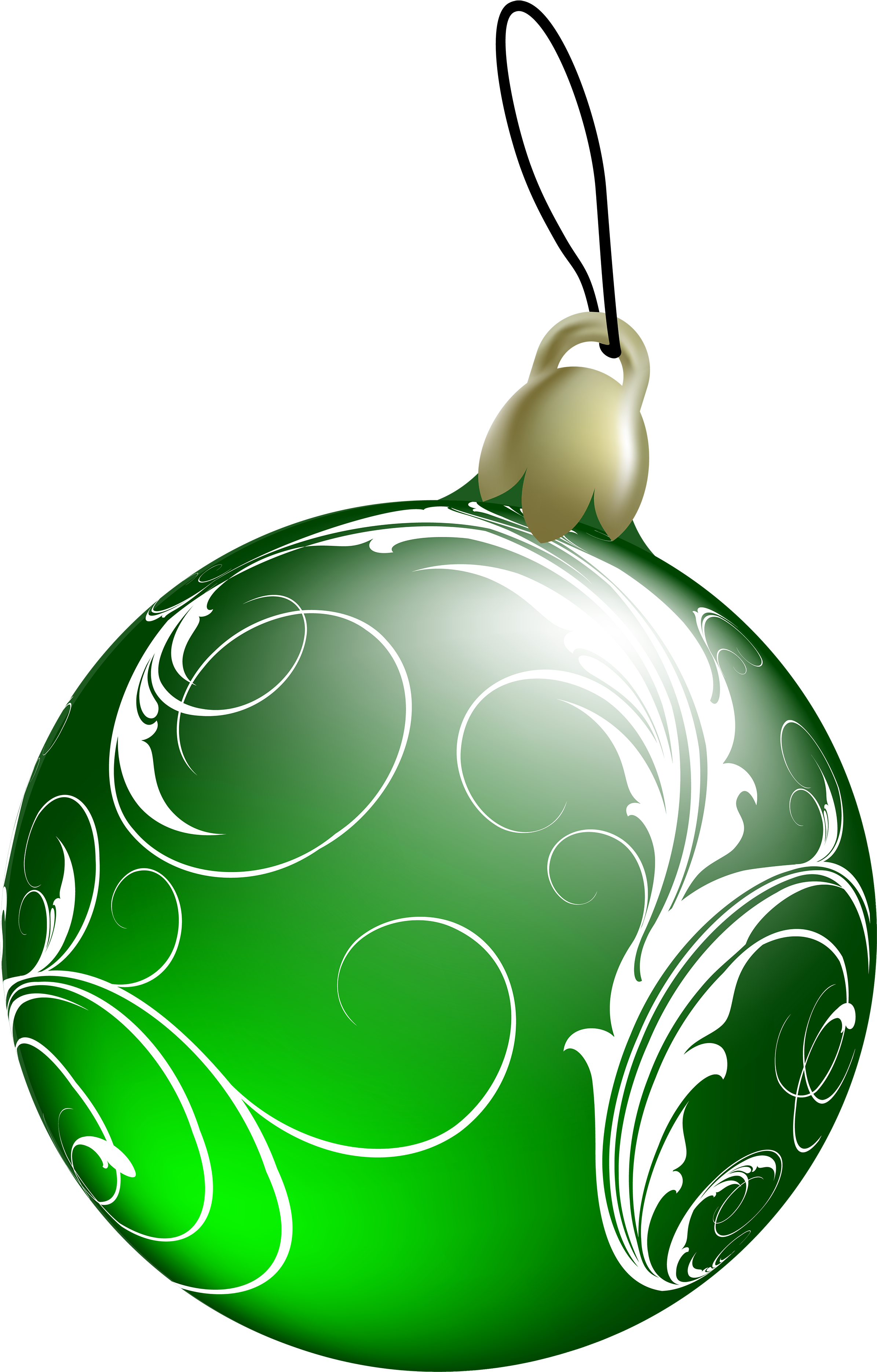 Green Christmas Ornaments Transparent PNG Image