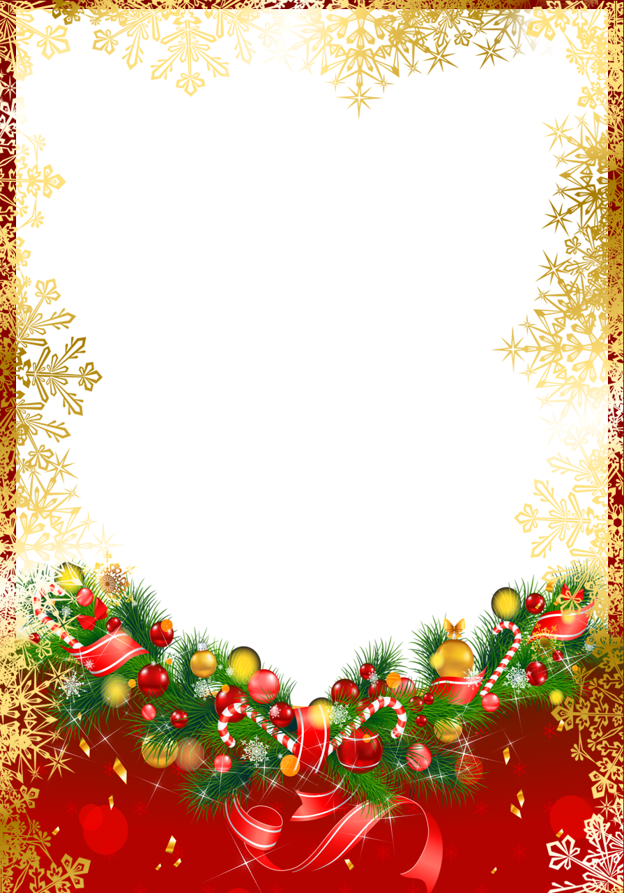 Frame Christmas Red Transparent PNG Image