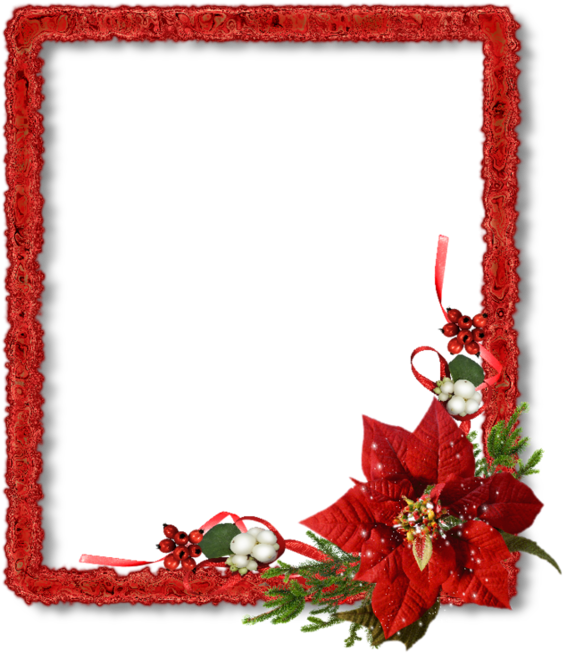 Frame Christmas Red Transparent PNG Image