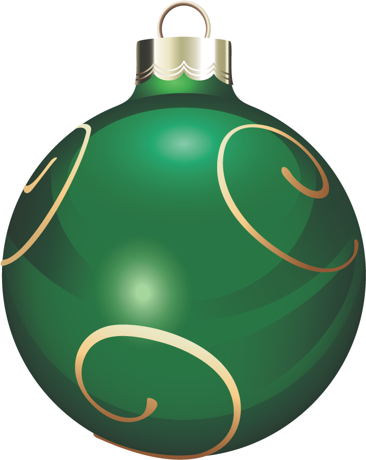 Green Christmas Ornaments File Transparent PNG Image