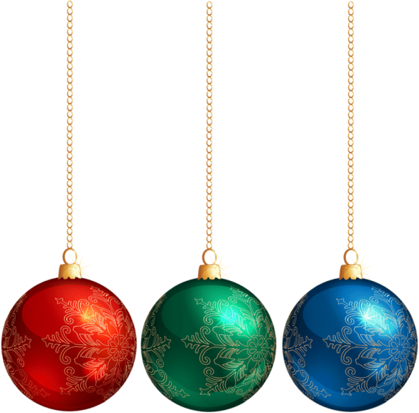Christmas Ornaments Hanging Transparent PNG Image