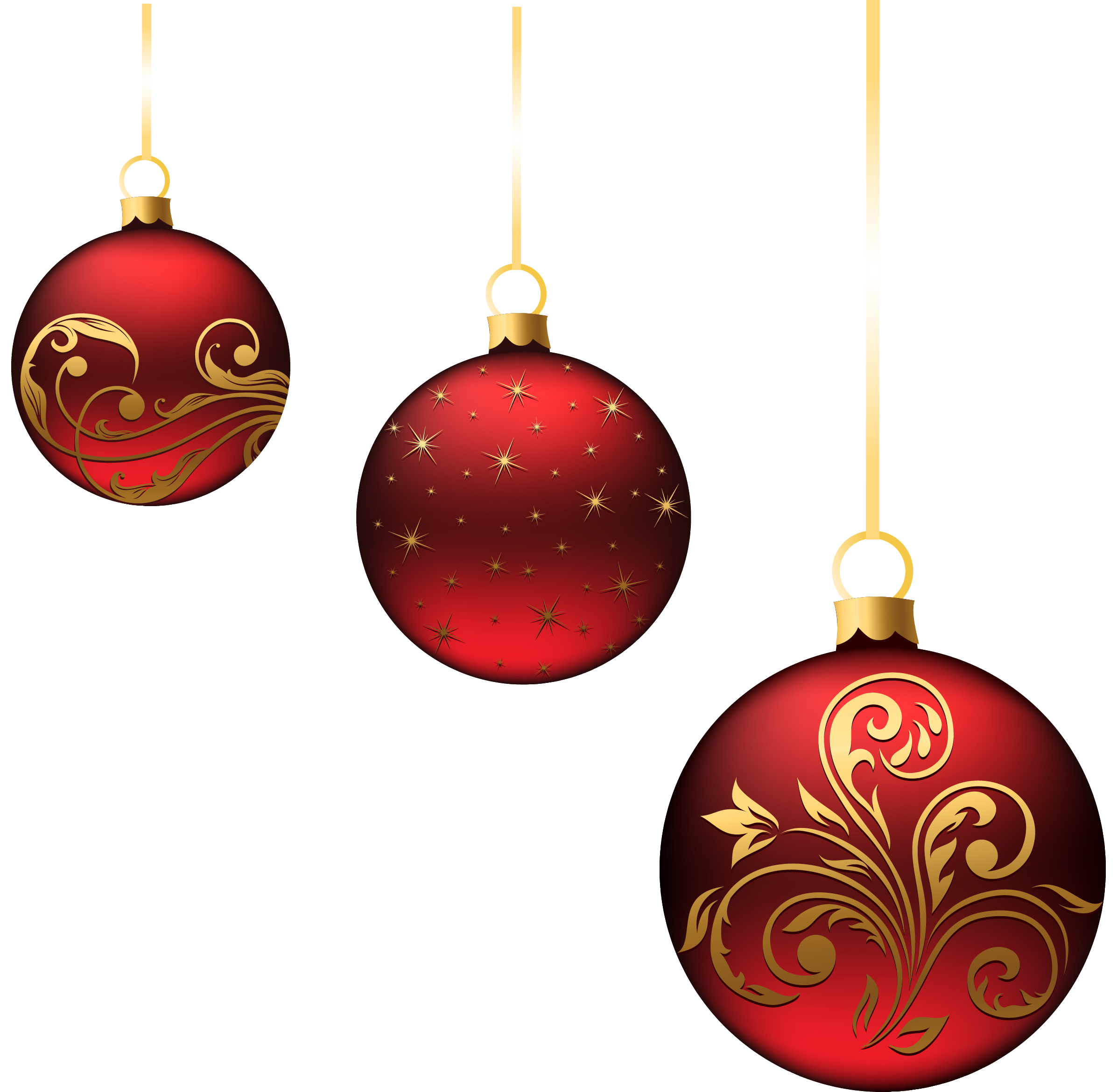Ornaments Christmas Red Transparent PNG Image