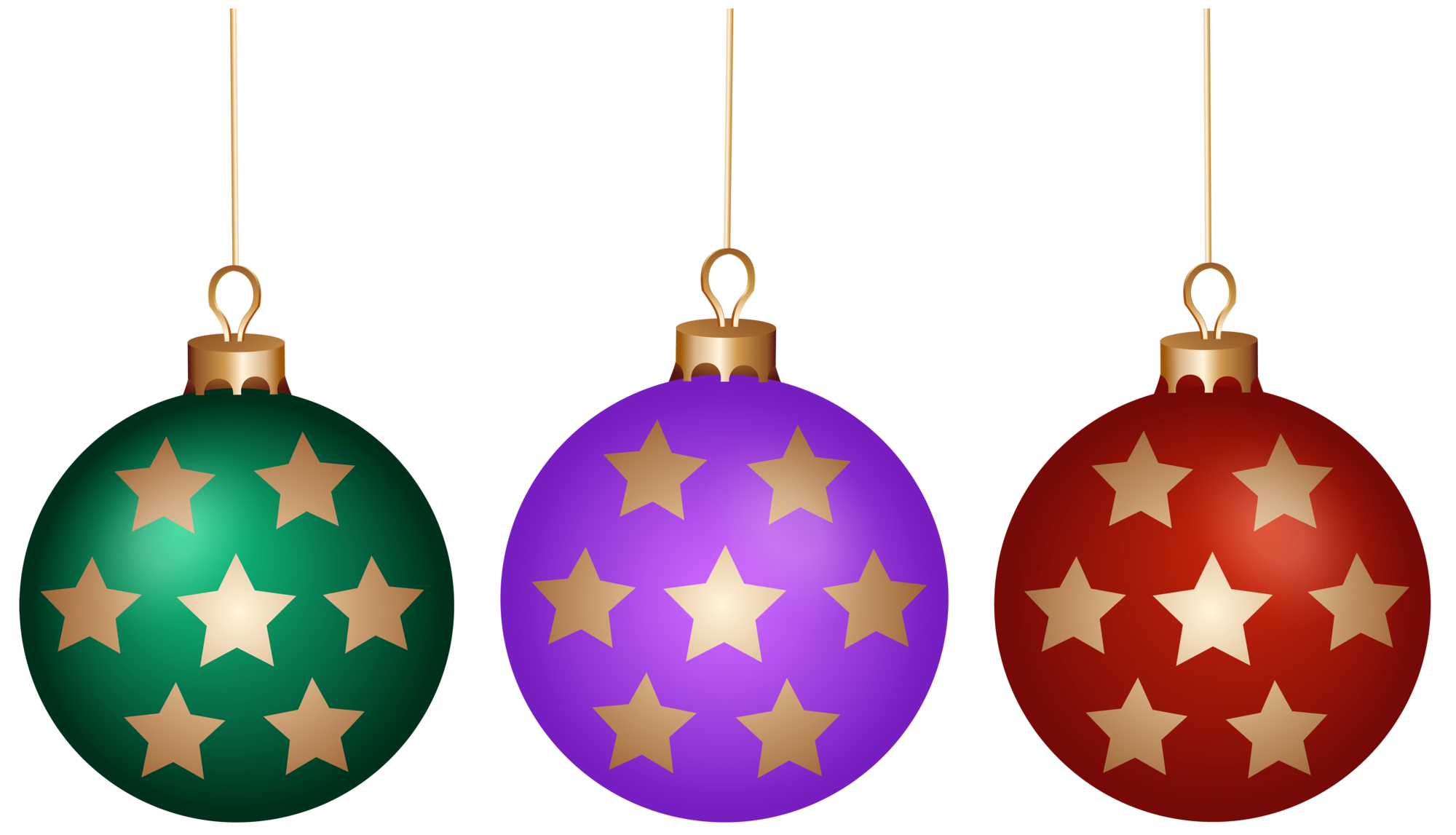 Christmas Ornaments Hanging Transparent PNG Image