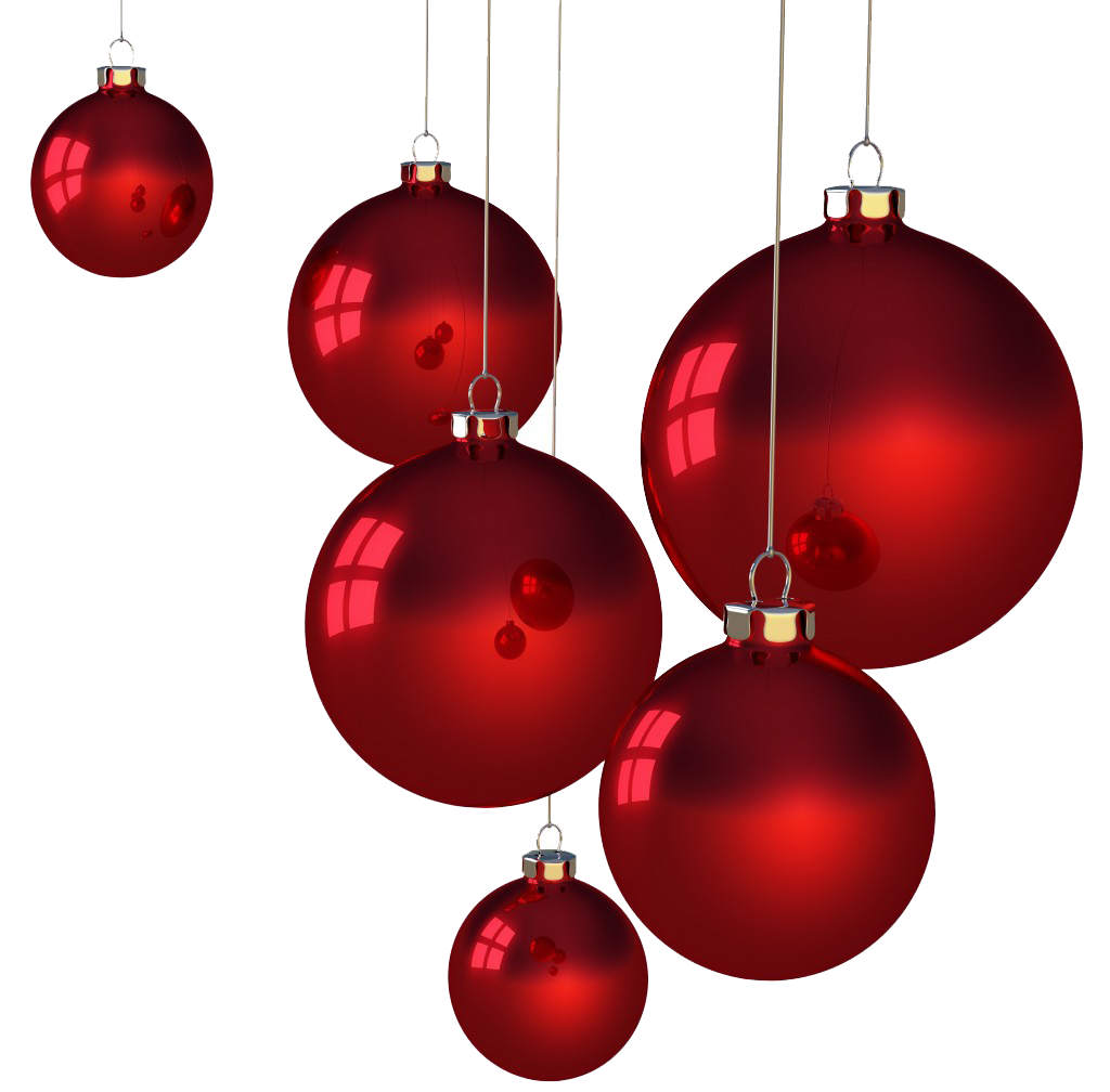 Ornaments Christmas Red Transparent PNG Image