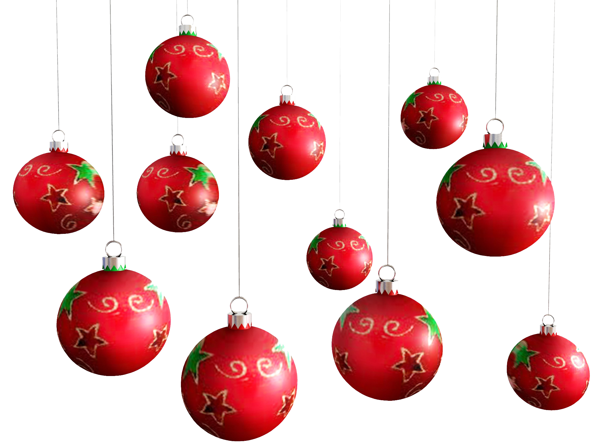 Ornaments Christmas Red Transparent PNG Image