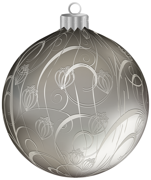 Bauble Silver Christmas Transparent PNG Image