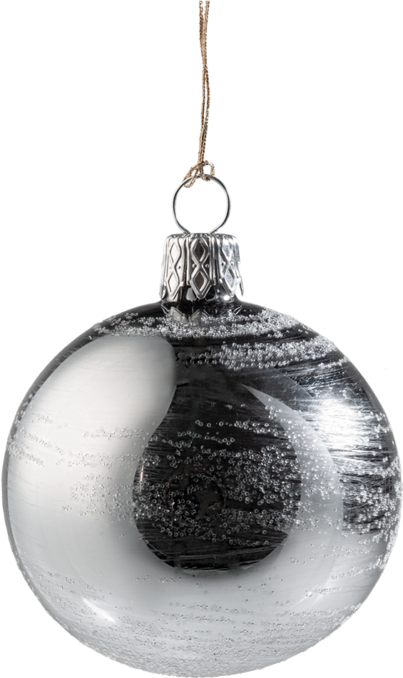 Bauble Silver Christmas Transparent PNG Image