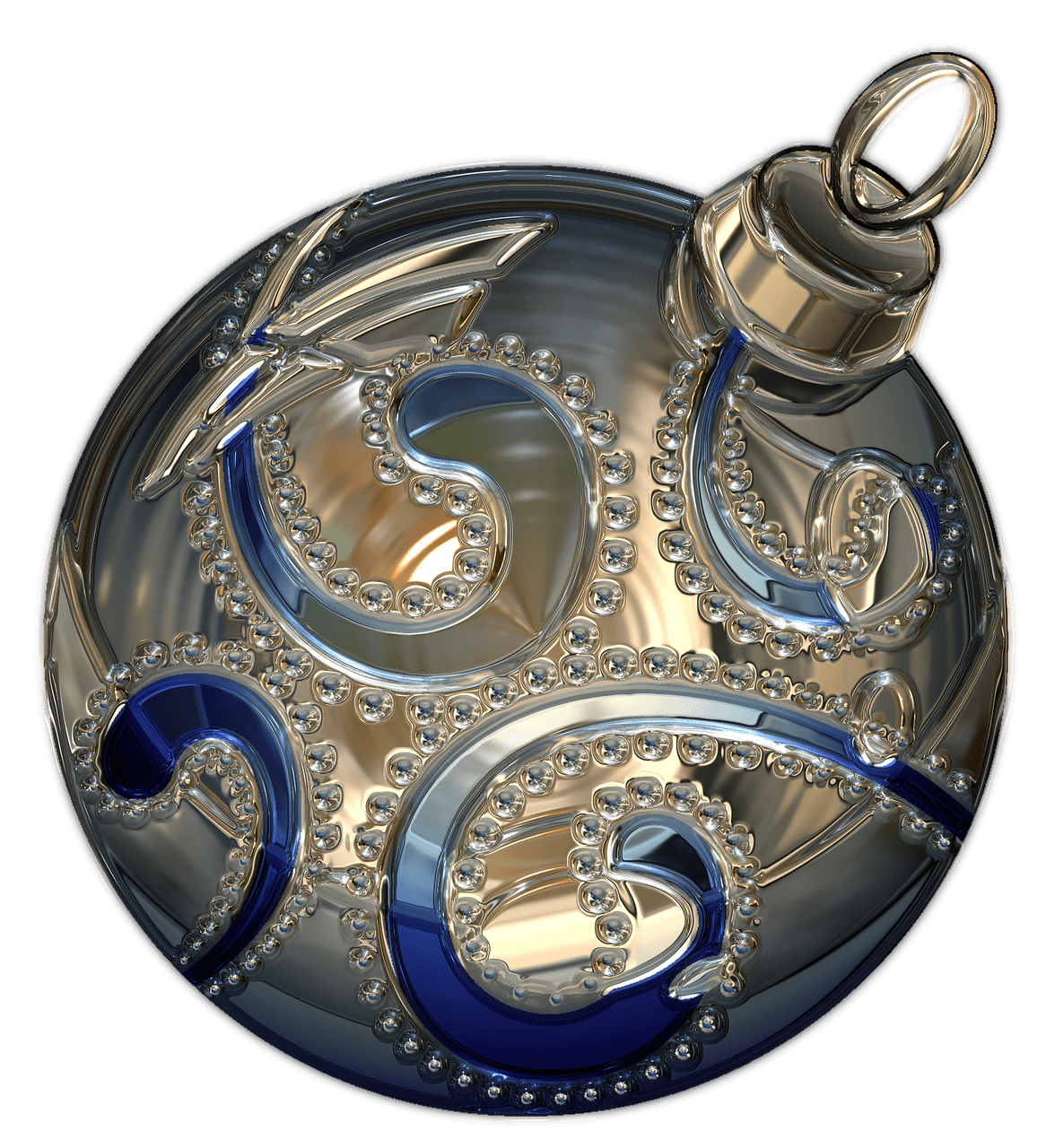 Bauble Silver Christmas Transparent PNG Image