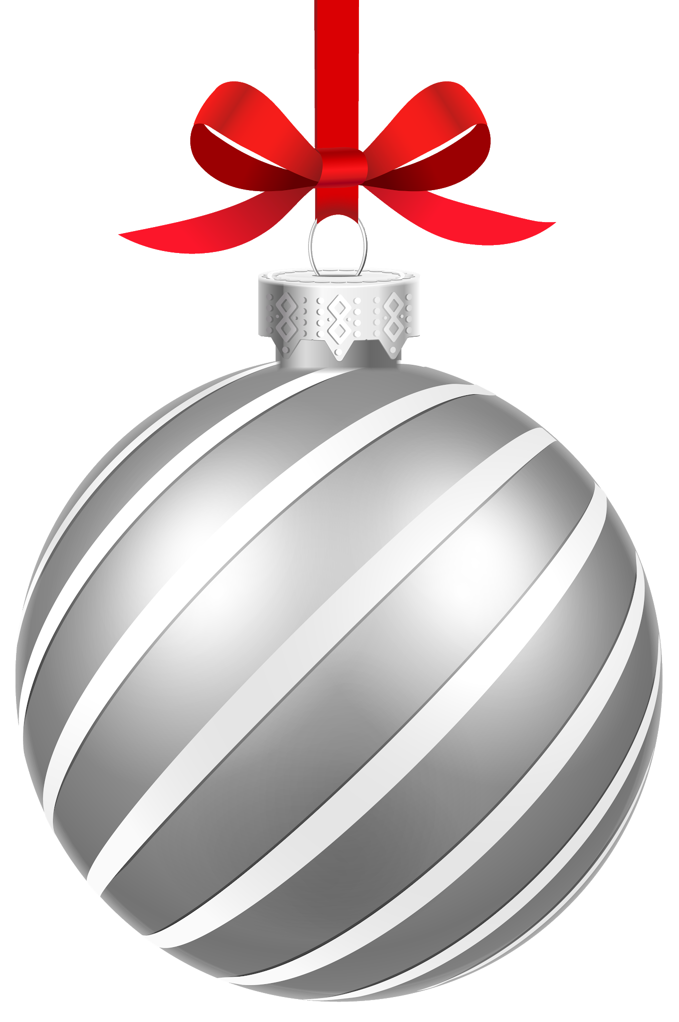 Silver Ornaments Christmas Transparent PNG Image