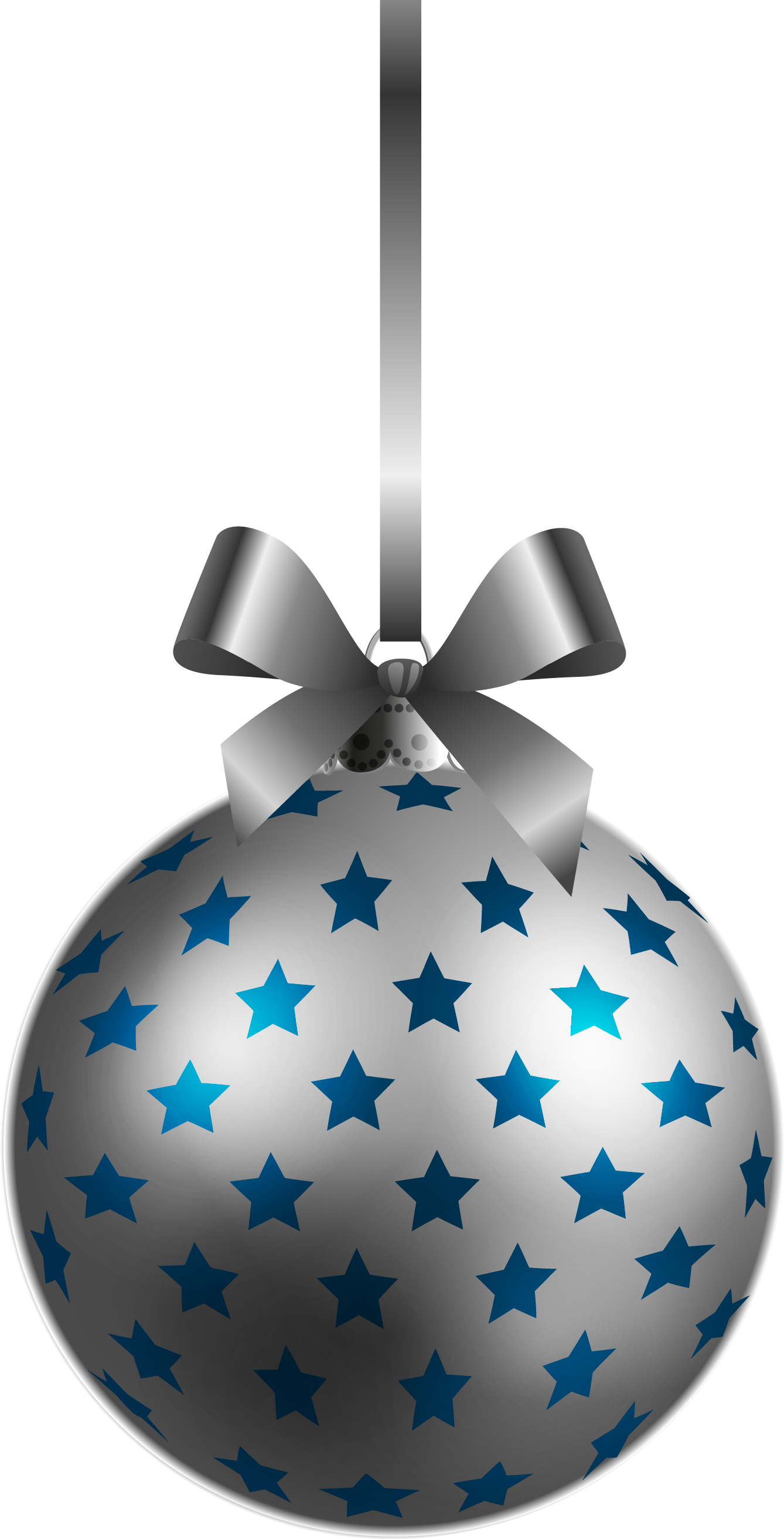 Silver Ornaments Christmas Transparent PNG Image