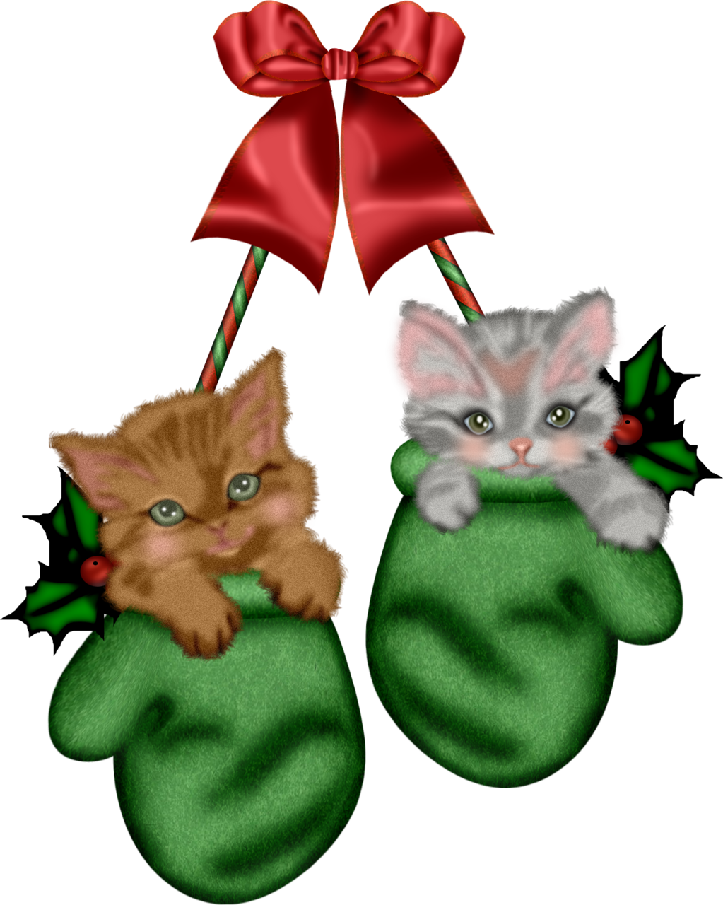Vector Christmas Kitten Transparent PNG Image