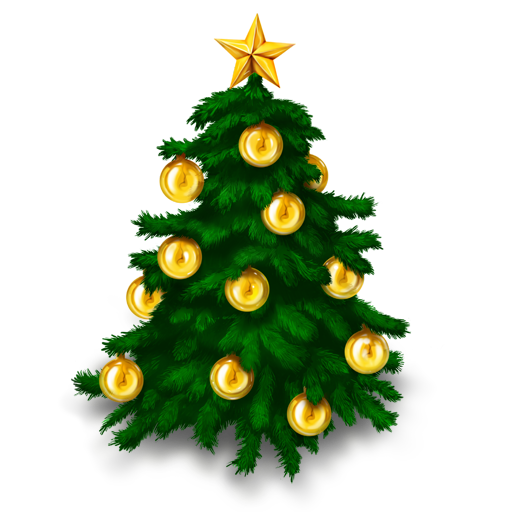 Golden Ornament Fir-Tree Christmas Transparent PNG Image