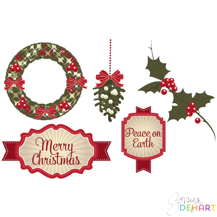 Christmas Elements File Transparent PNG Image