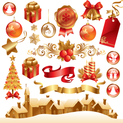 Christmas Elements Background Transparent PNG Image